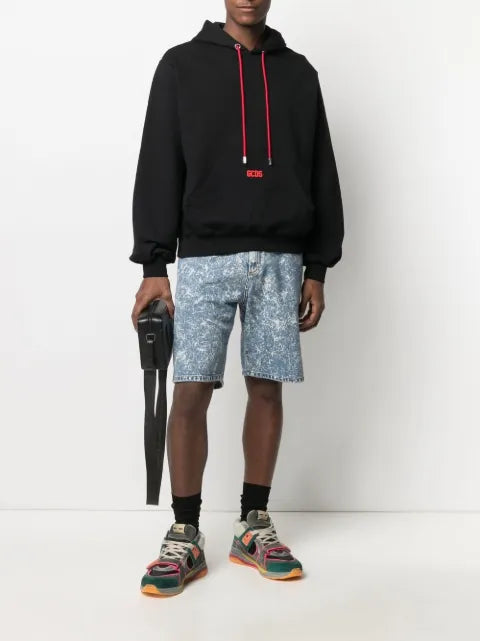 GCDS logo-print cotton hoodie