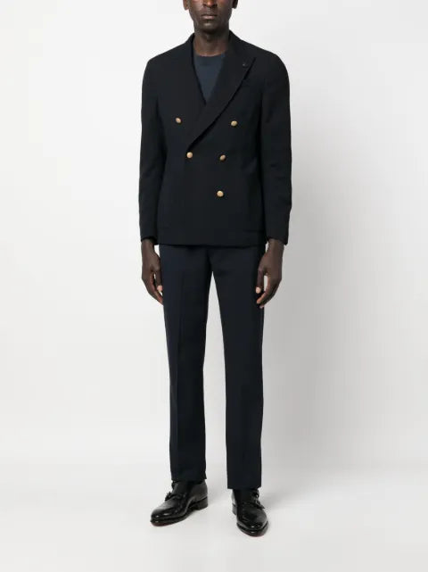 Lardini double-breasted textured blazer