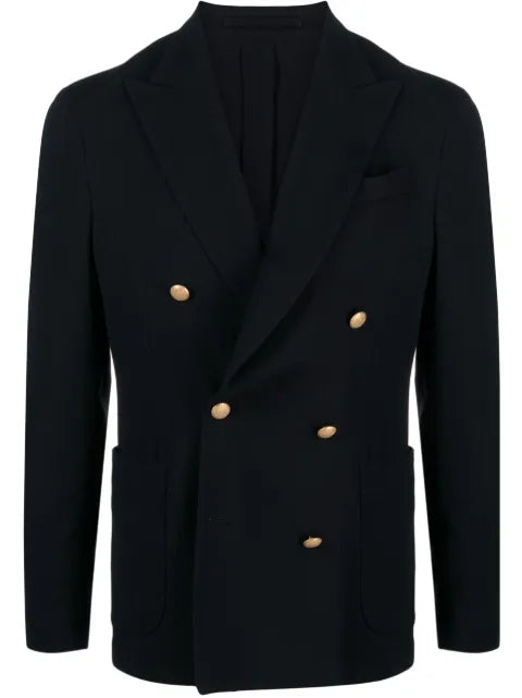 Lardini double-breasted textured blazer