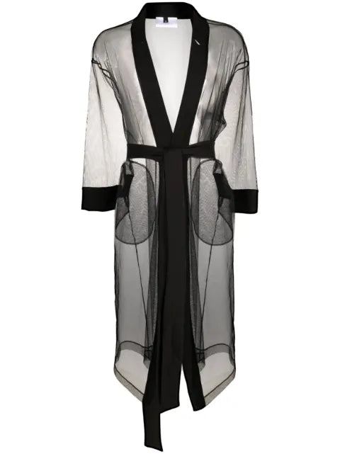 Alchemy belted sheer mesh jacket