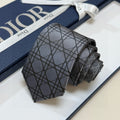 Dior Style Men's Oblique Geometric Silk Tie
