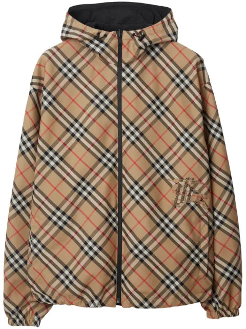 Burberry Check reversible zip-front hooded jacket