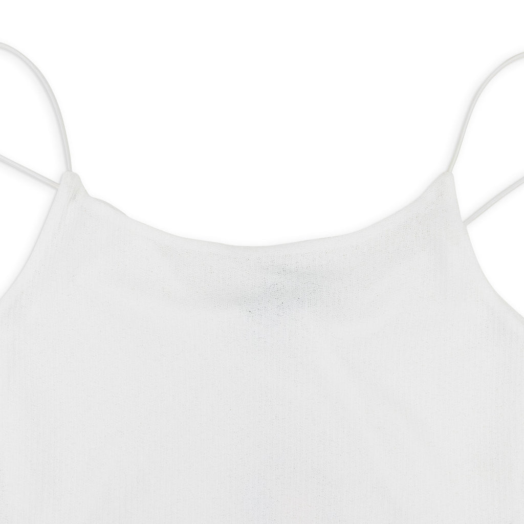 WHITE SHEER RIB KNIT TANK TOP