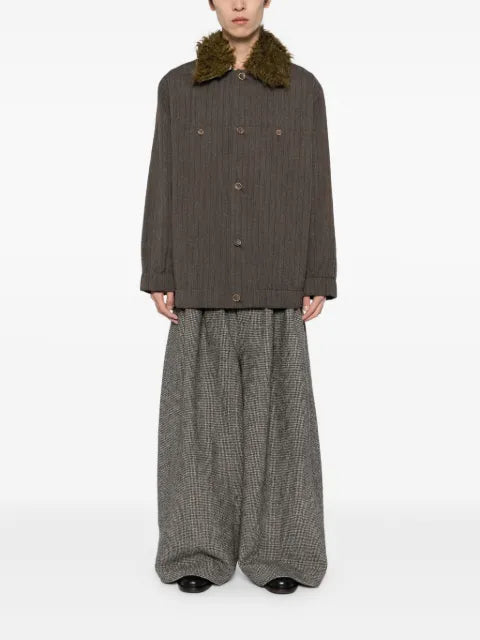 Uma Wang faux fur-trim shirt jacket