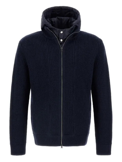 Herno ribbed-knit wool jacket