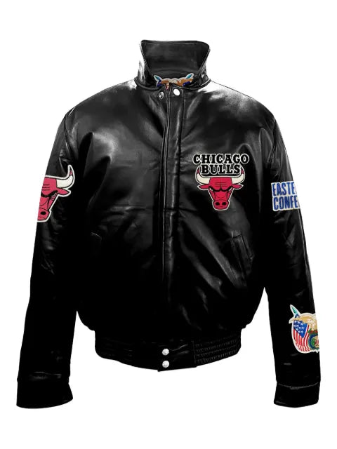Jeff Hamilton Chicago Bulls leather puffer jacket