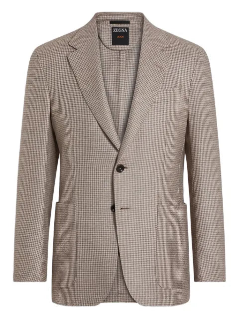 Zegna houndstooth pocketed blazer