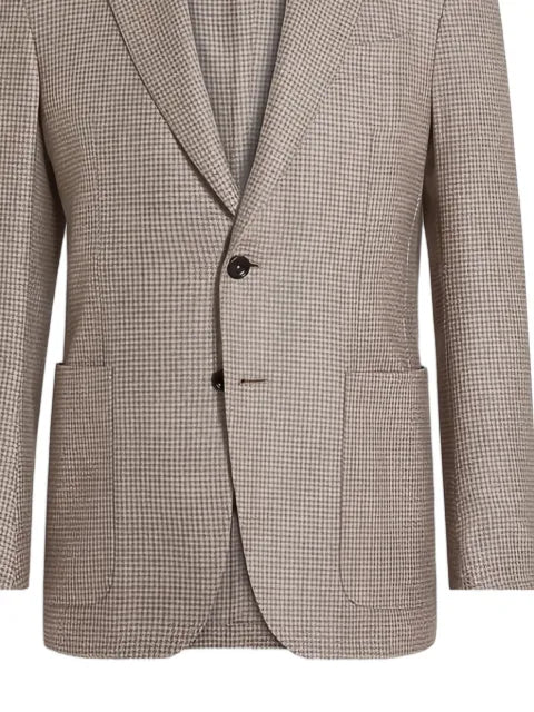 Zegna houndstooth pocketed blazer