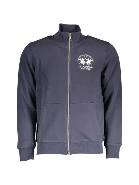 La Martina logo-embroidered zip-up cotton sweatshirt