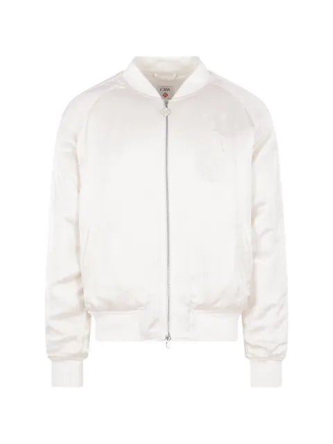 Casablanca Hotel Emblem satin bomber jacket
