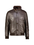 Moorer Cleros-P1 shearling-collar leather jacket