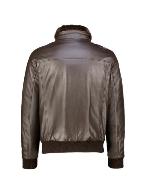 Moorer Cleros-P1 shearling-collar leather jacket