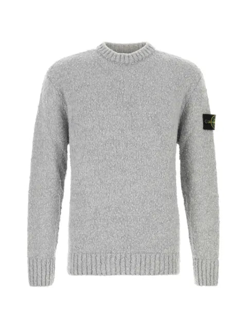 Stone Island logo-patch loose-fit wool sweater