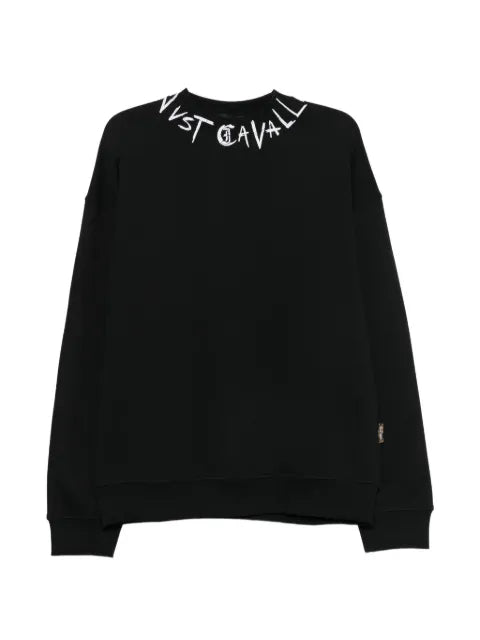 Just Cavalli logo-print ribbed-trim sweater