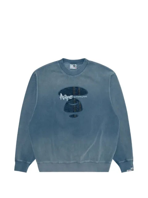 AAPE BY *A BATHING APE® denim-patch graffiti-print sweater