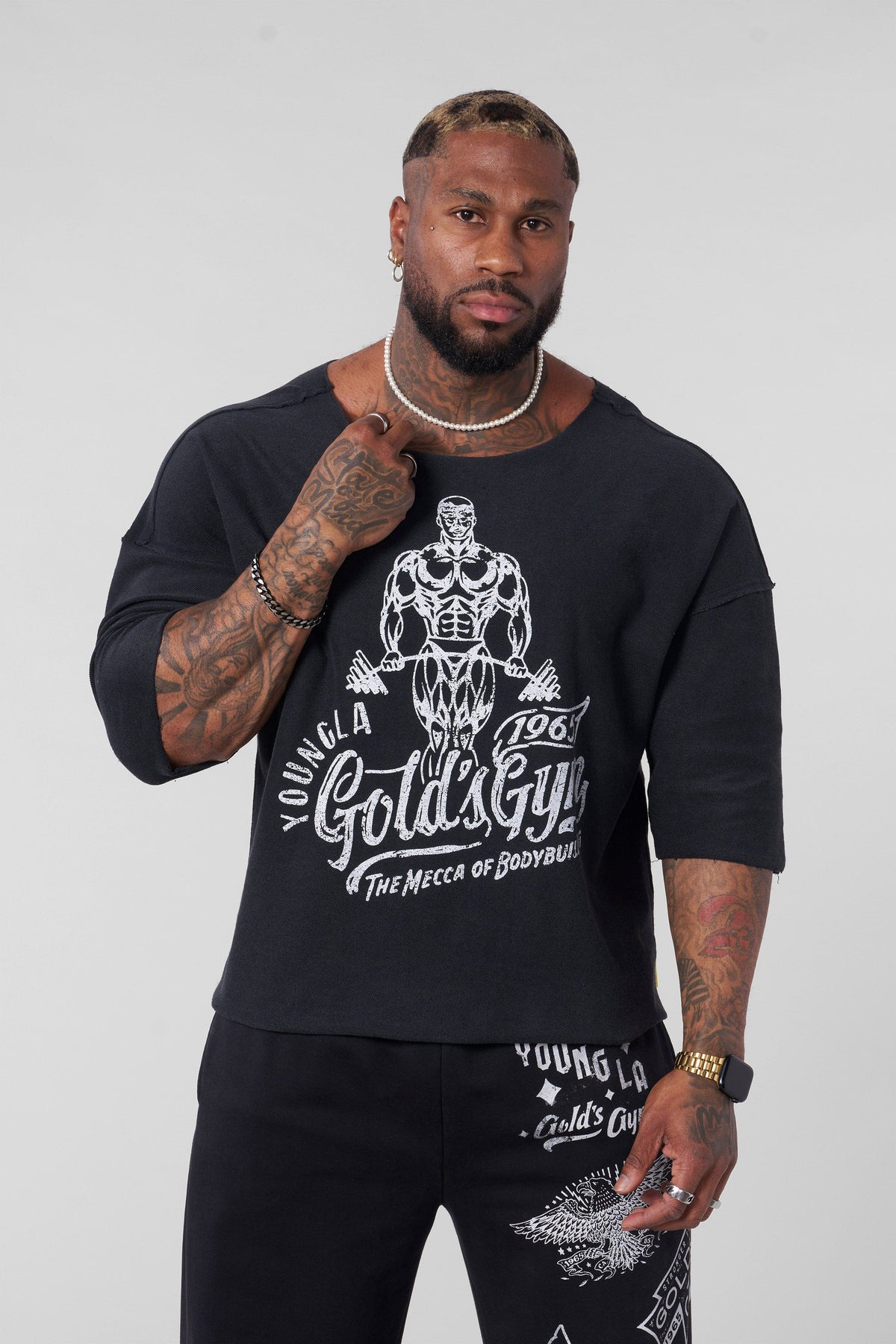 5021 - Golds Gym Wide Neck Terry Tee