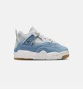Air Jordan 4 Retro Worn Blue Infant/Toddler Lifestyle Shoe – Sail/Worn Blue/Metallic Gold