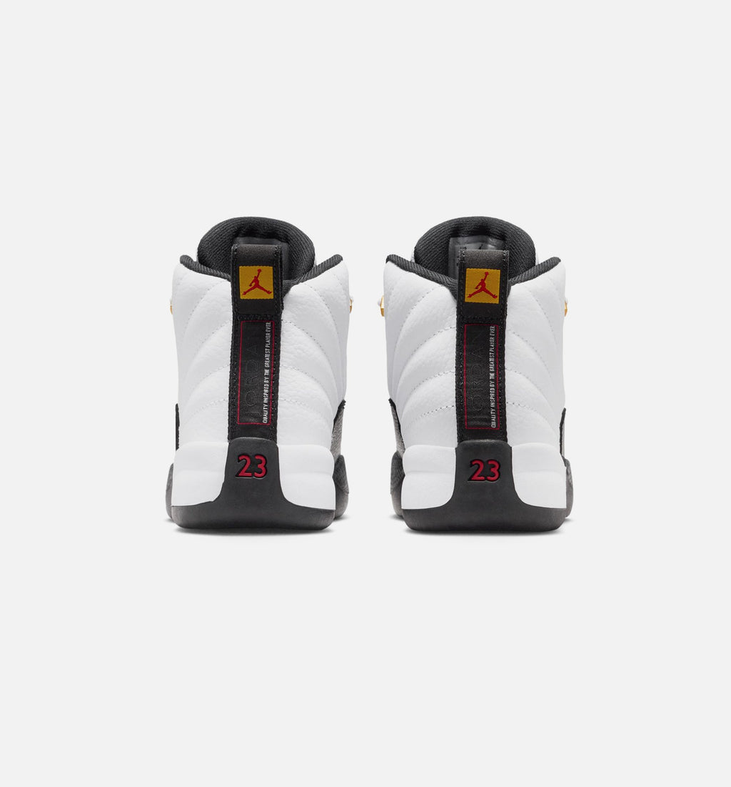 Air Jordan 12 Retro Taxi Preschool Lifestyle Shoe - White/Black/Taxi