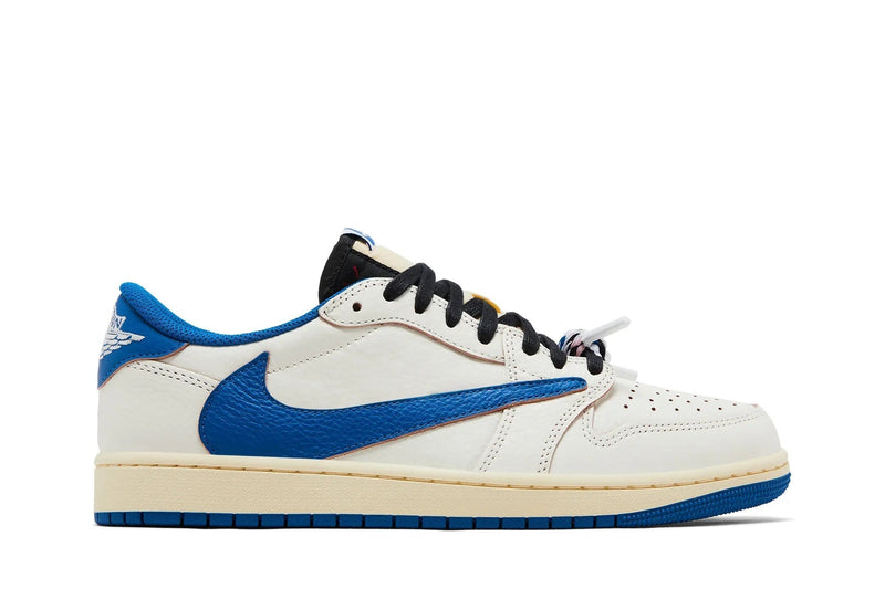 Fragment Design x Travis Scott x Air Jordan 1 Low OG SP "Sail/Military Blue"
