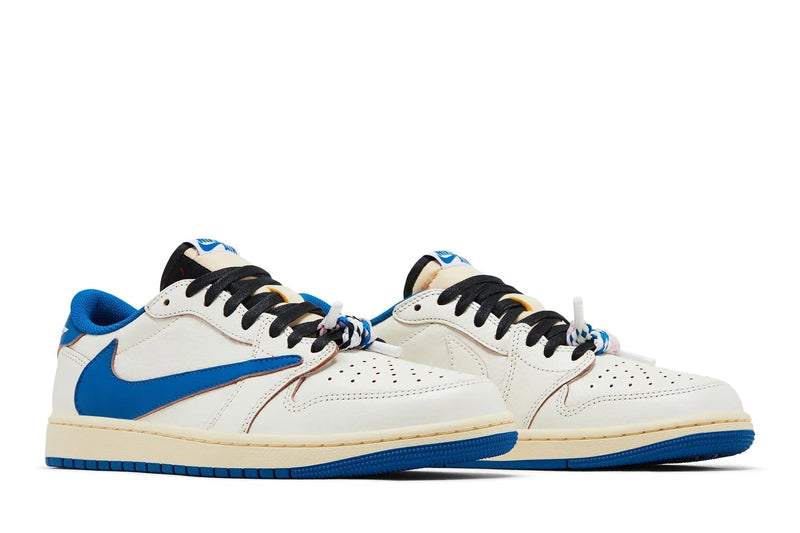 Fragment Design x Travis Scott x Air Jordan 1 Low OG SP "Sail/Military Blue"