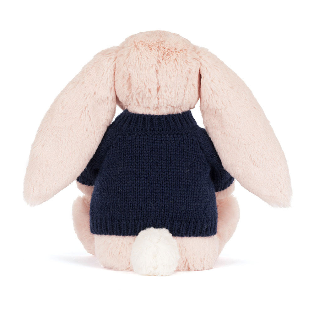 Blossom Blush Bunny 'Cherry' with Personalized Navy Jumper