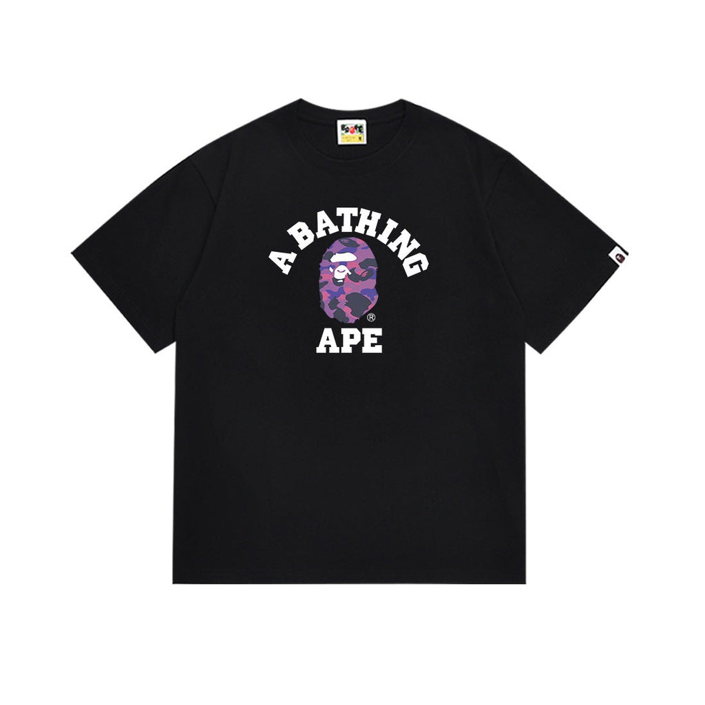 Bape Multi‑Camo Ape Head Graphic Oversized Tee Streetwear Unisex
