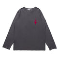Cav Empt Wax-Dyed Letter Embroidered Washed Long Sleeve Crewneck Tee