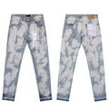 Purple Brand Splash Paint Ripped Skinny Denim Jeans Unisex
