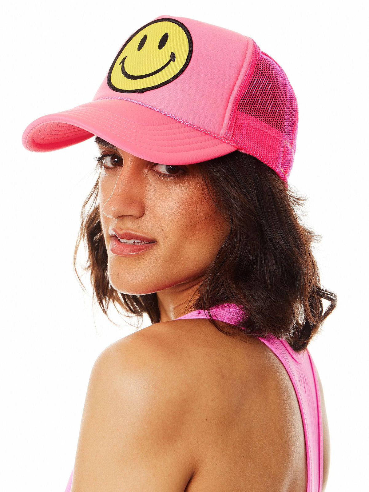 SMILEY VINTAGE TRUCKER PINK