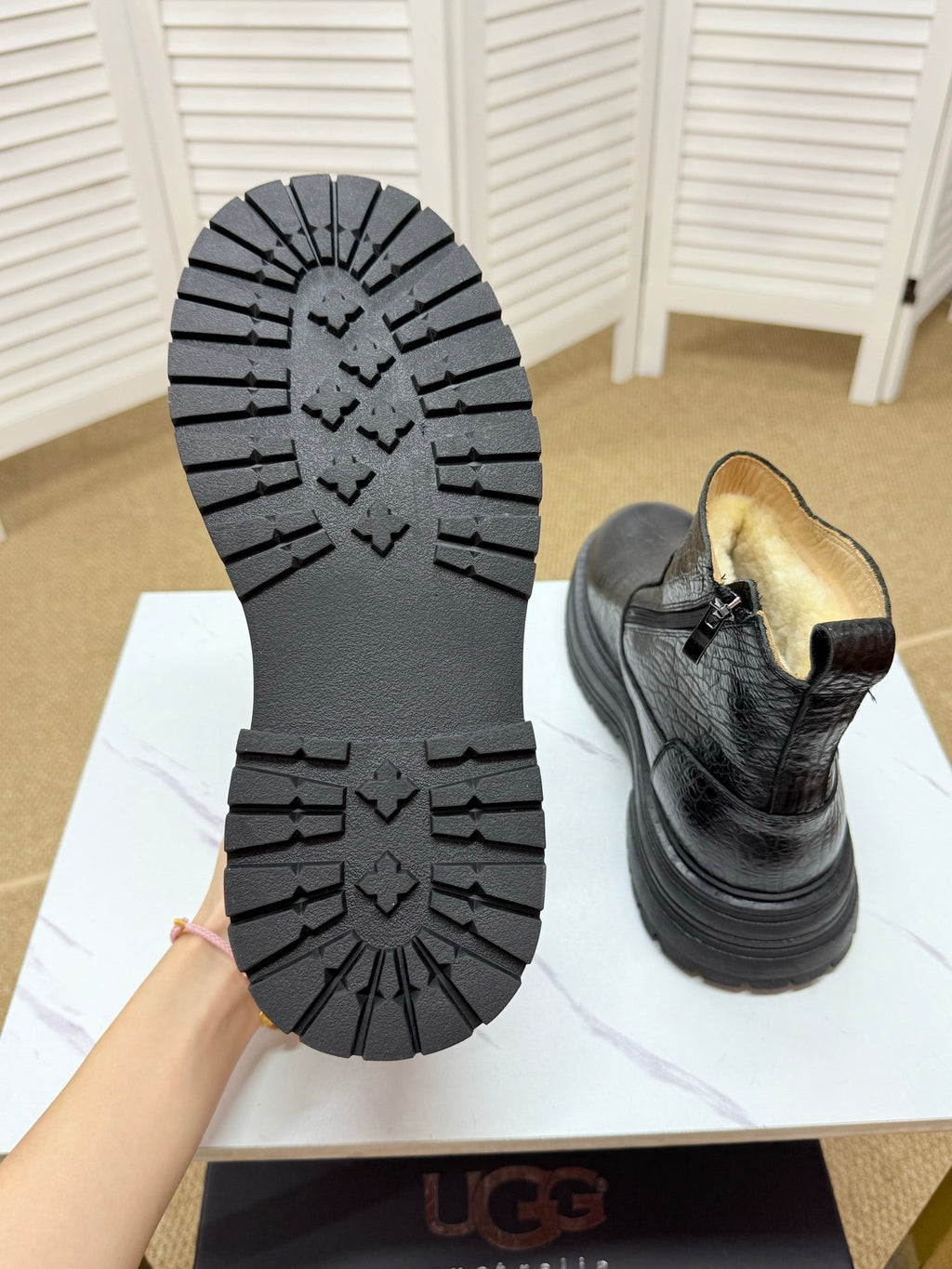 UGG Black Leather Chelsea Boots