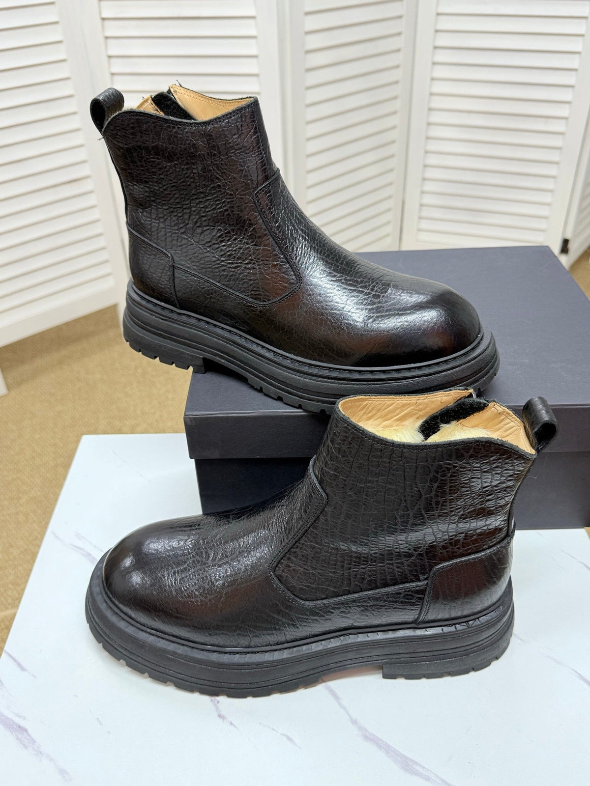 UGG Black Leather Chelsea Boots