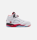 Air Jordan 5 Retro Fire Red Big Kids' Sneakers - White / Fire Red / Black