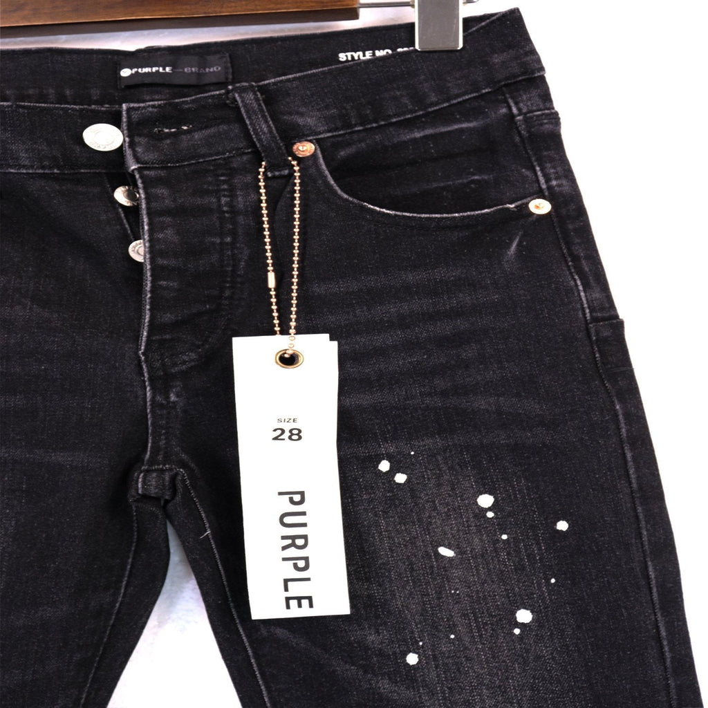 Purple Brand P001 Distressed Washed Black Slim Jeans
