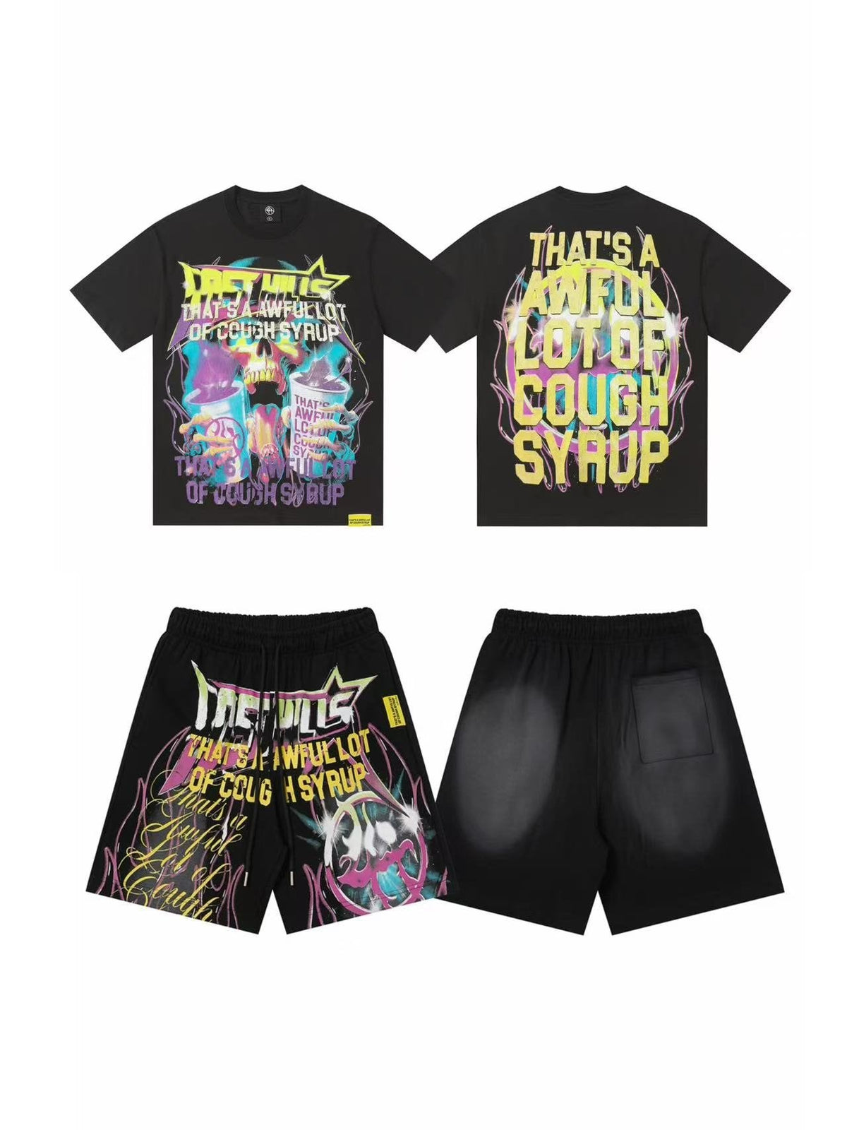 THAT'S A AWFUL LOT OF COUGH SYRUP Statement Graphic Short-Sleeve Set