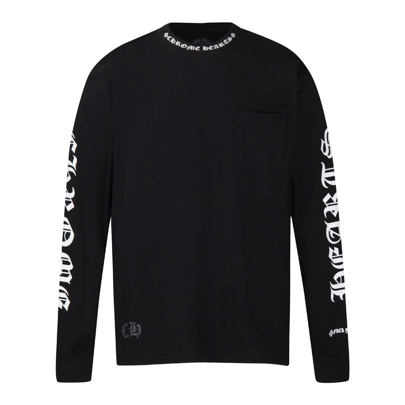 Chrome Hearts Letter Neck Floral Long Sleeve T-Shirt 9011