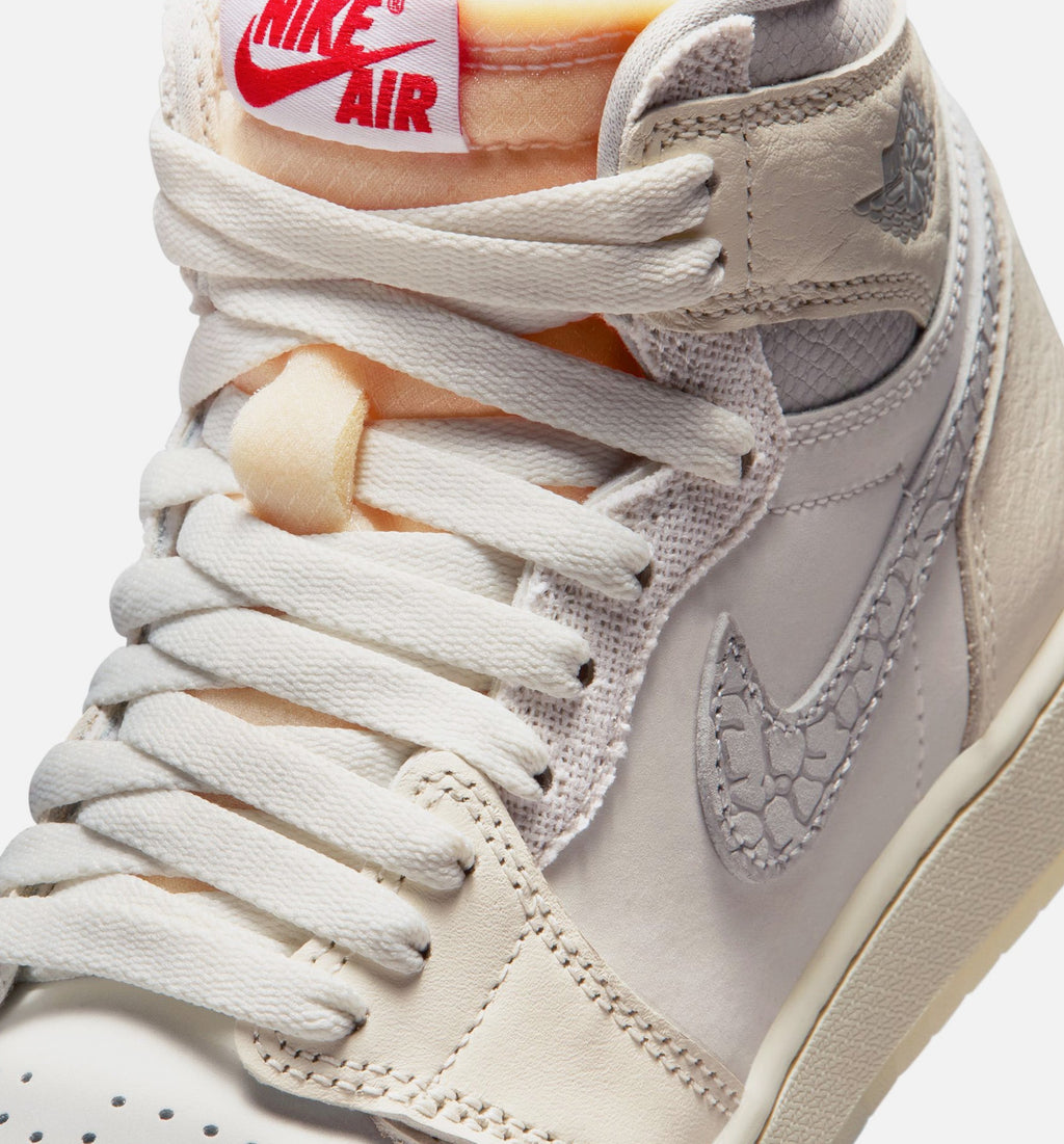 Air Jordan 1 Retro High OG Grade School Lifestyle Shoe - Sail/University Red/Pale Ivory/Coconut Milk/Phantom