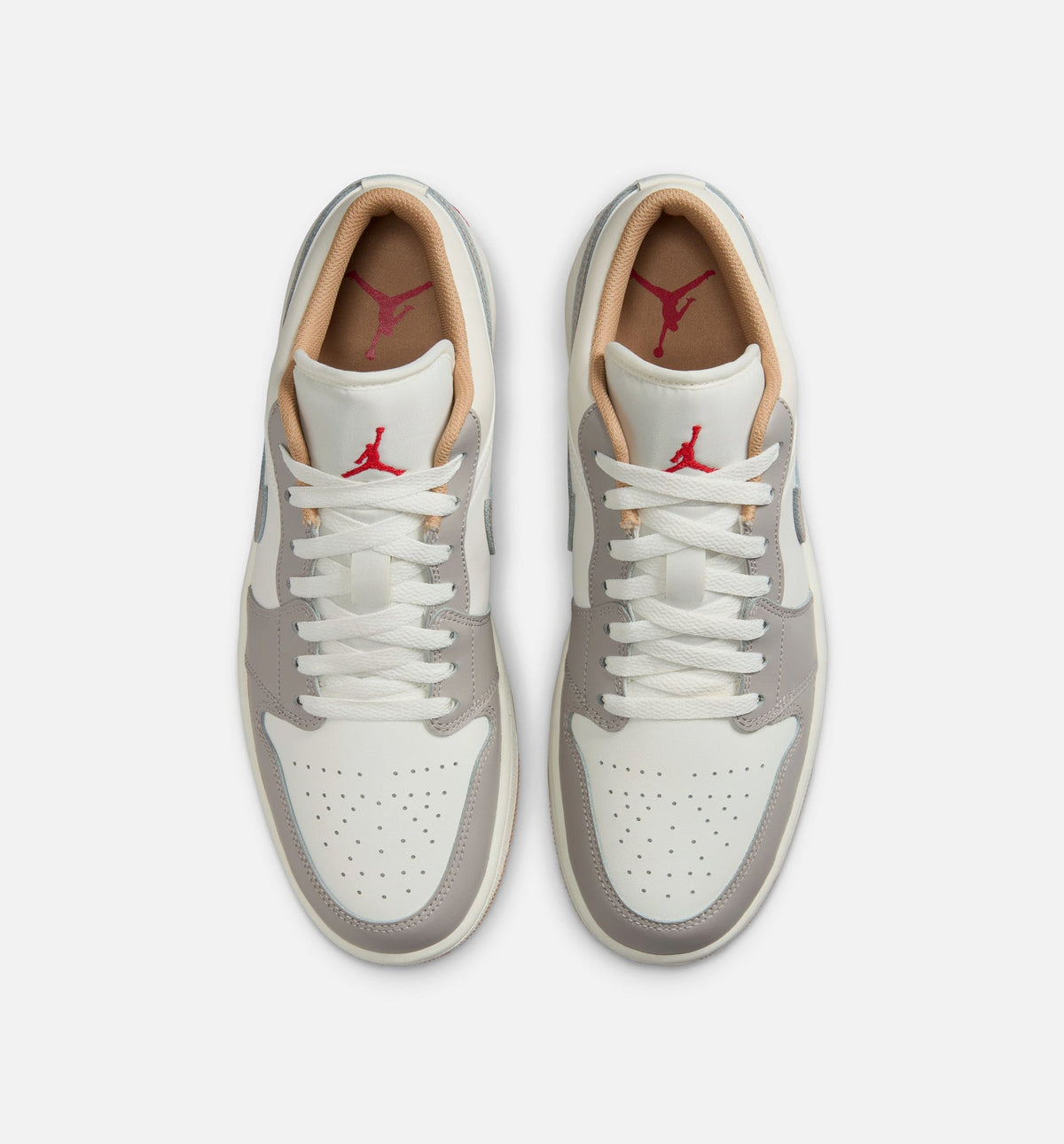Air Jordan 1 Low Men's Lifestyle Shoes – Sail/Fire Red/College Grey/Hemp