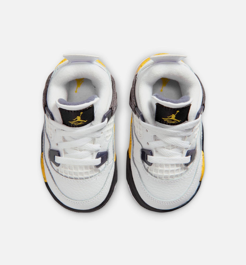 Air Jordan 4 Retro Rare Air Tour Yellow – Infant & Toddler Lifestyle Shoe | White/Dark Blue Grey/Black/Tour Yellow