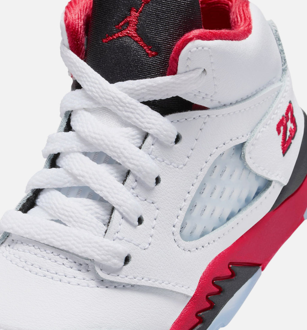 Air Jordan 5 Retro Fire Red Baby & Toddler Sneakers - Fire Red / White