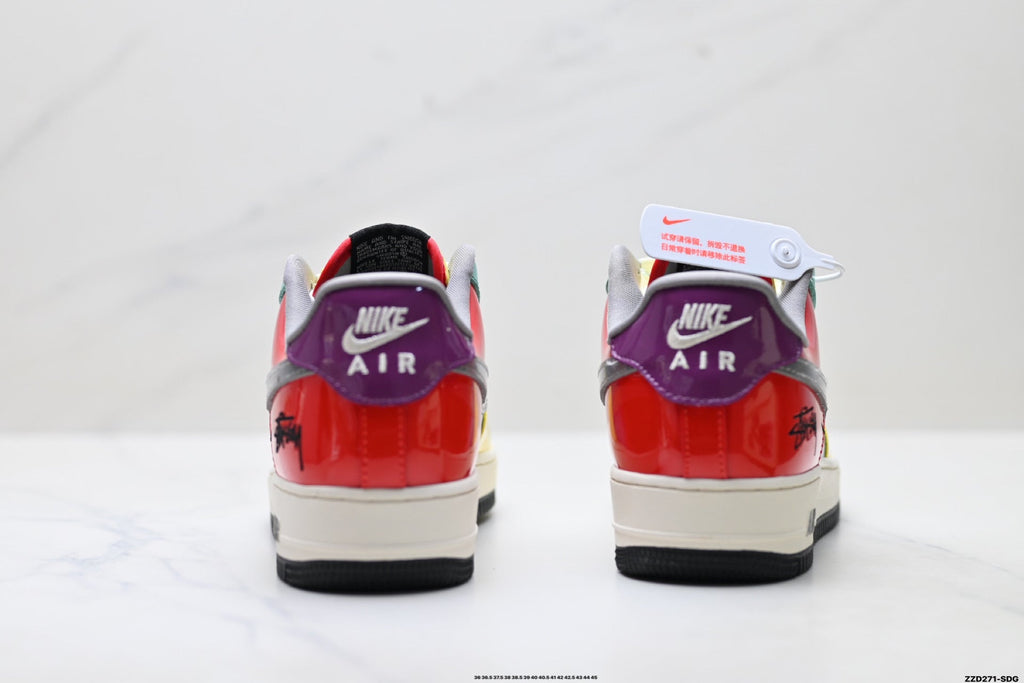 Nike Air Force 1 Low Yellow Blue Green Multicolor Unisex Sneakers Style 07
