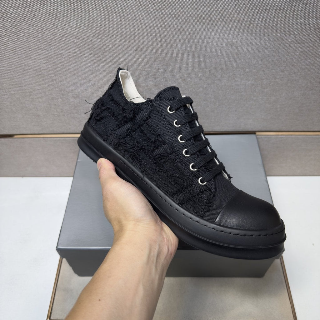 Rick Owens Black Low-Top Sneakers