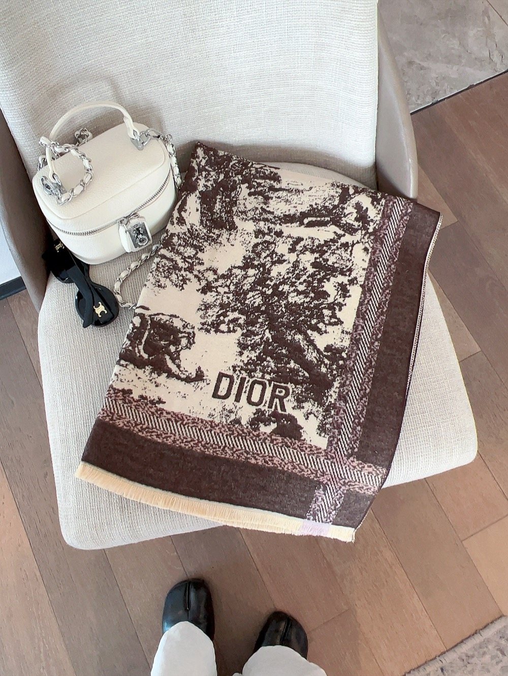 Dior Reversible Fringed Scarf