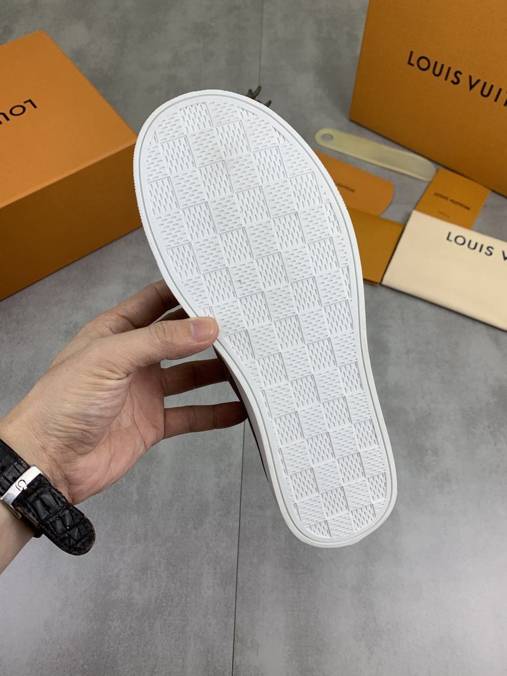 Louis Vuitton Tan Monogram Slip-On Shoes