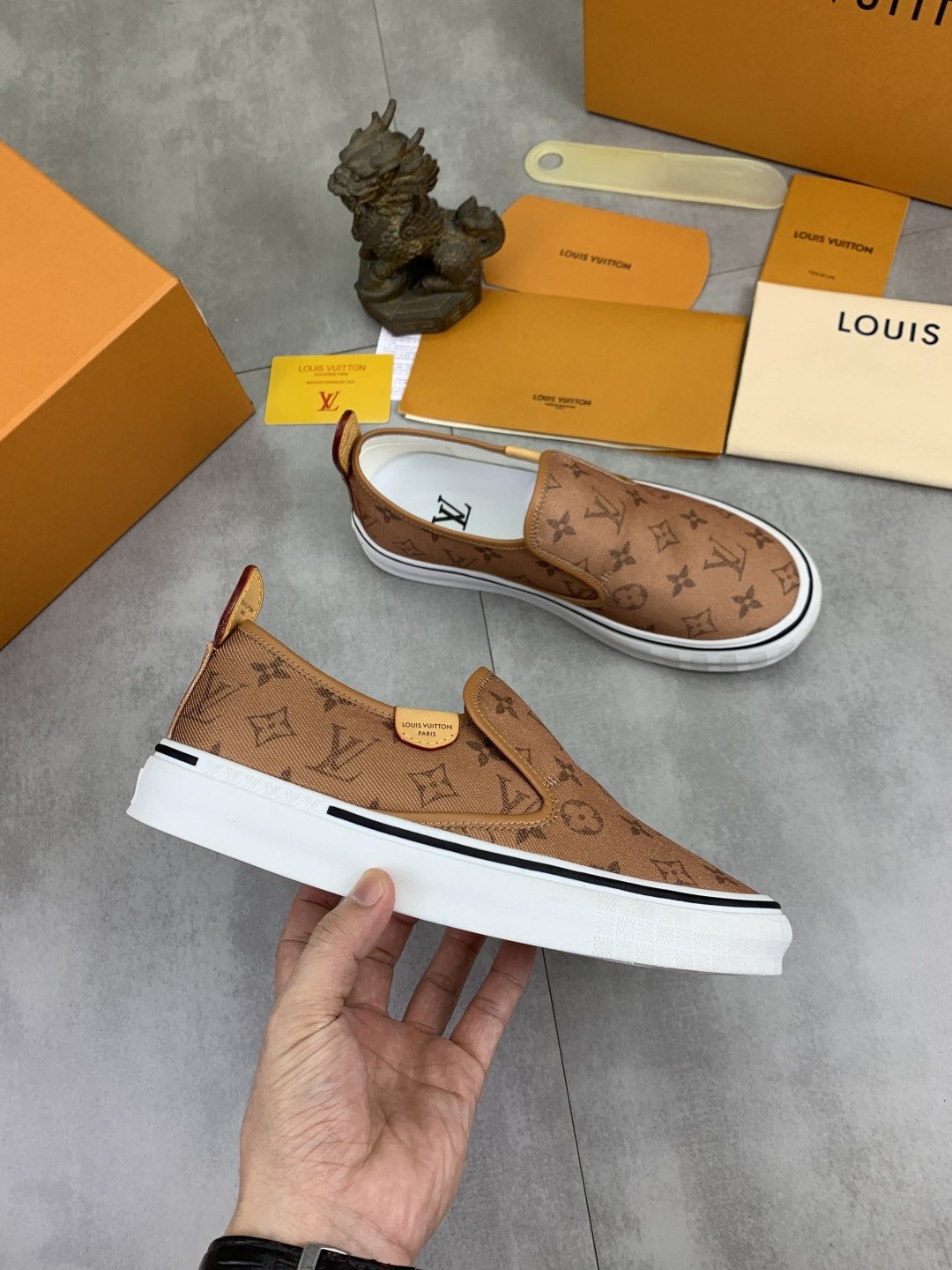 Louis Vuitton Tan Monogram Slip-On Shoes