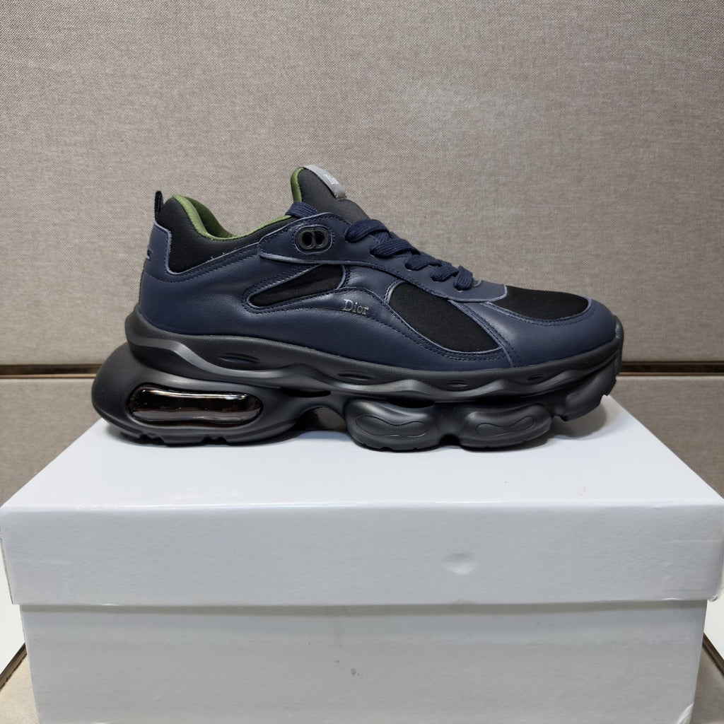 Dior Navy Blue, Black and Green Low-Top Sneakers