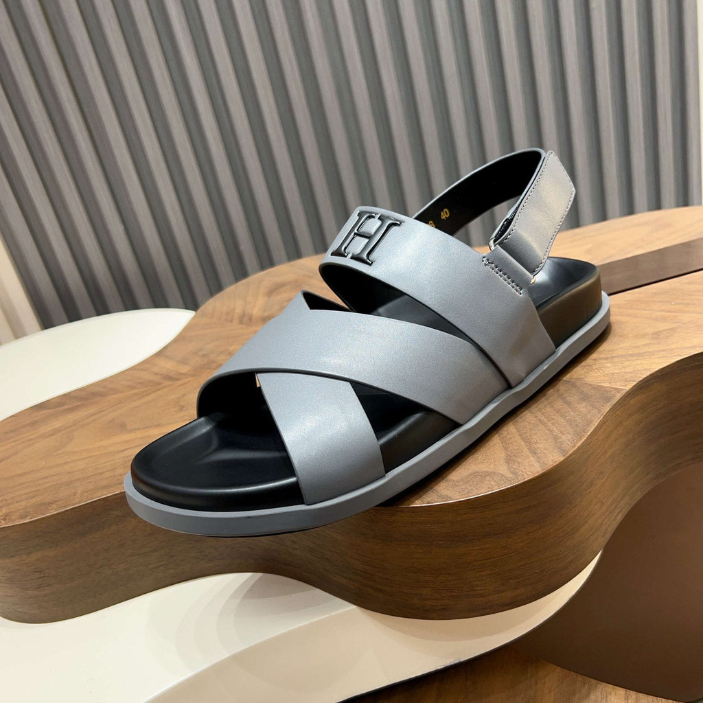 Hermès Men's Cross-Strap Slingback Sandals