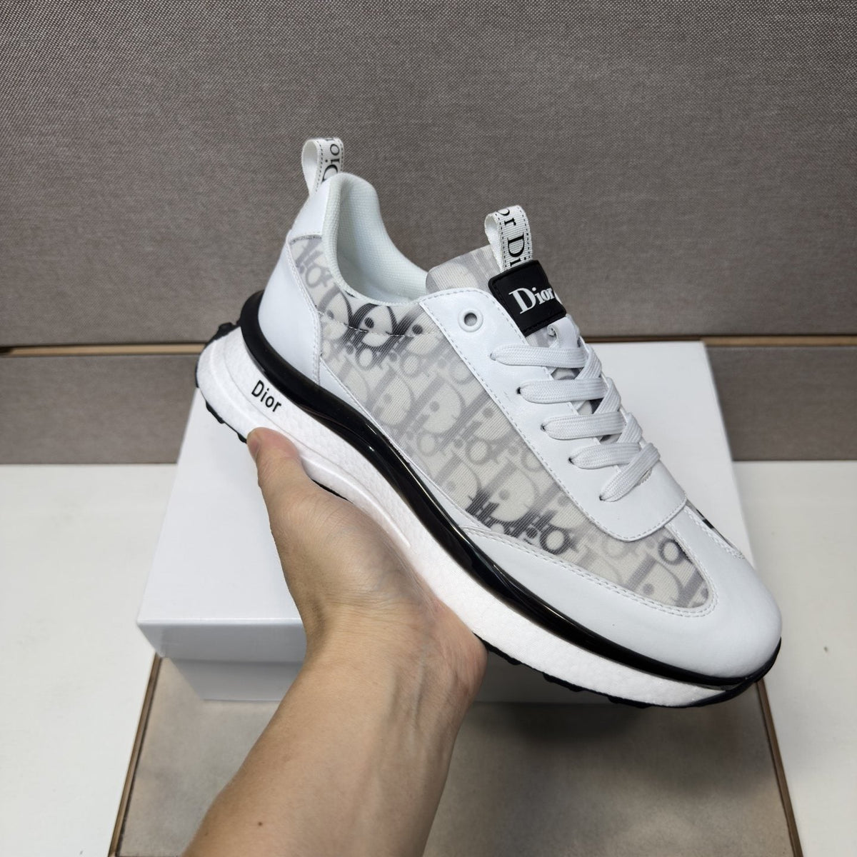 Dior Men's Patterned Panel Sneakers