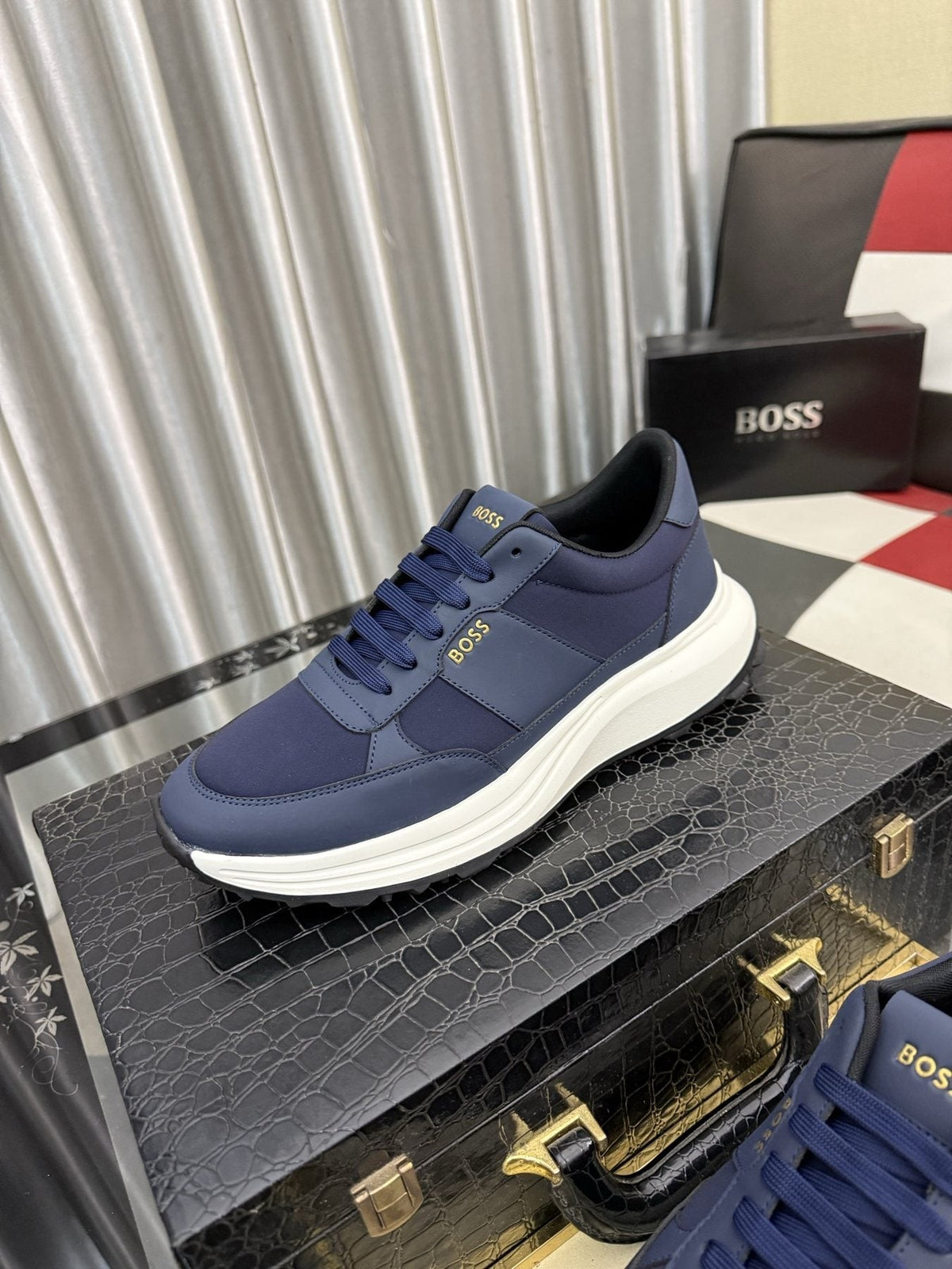 BOSS Men's Layered Low-Top Sneakers