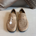 Hermès Textured Studded-Sole Loafers