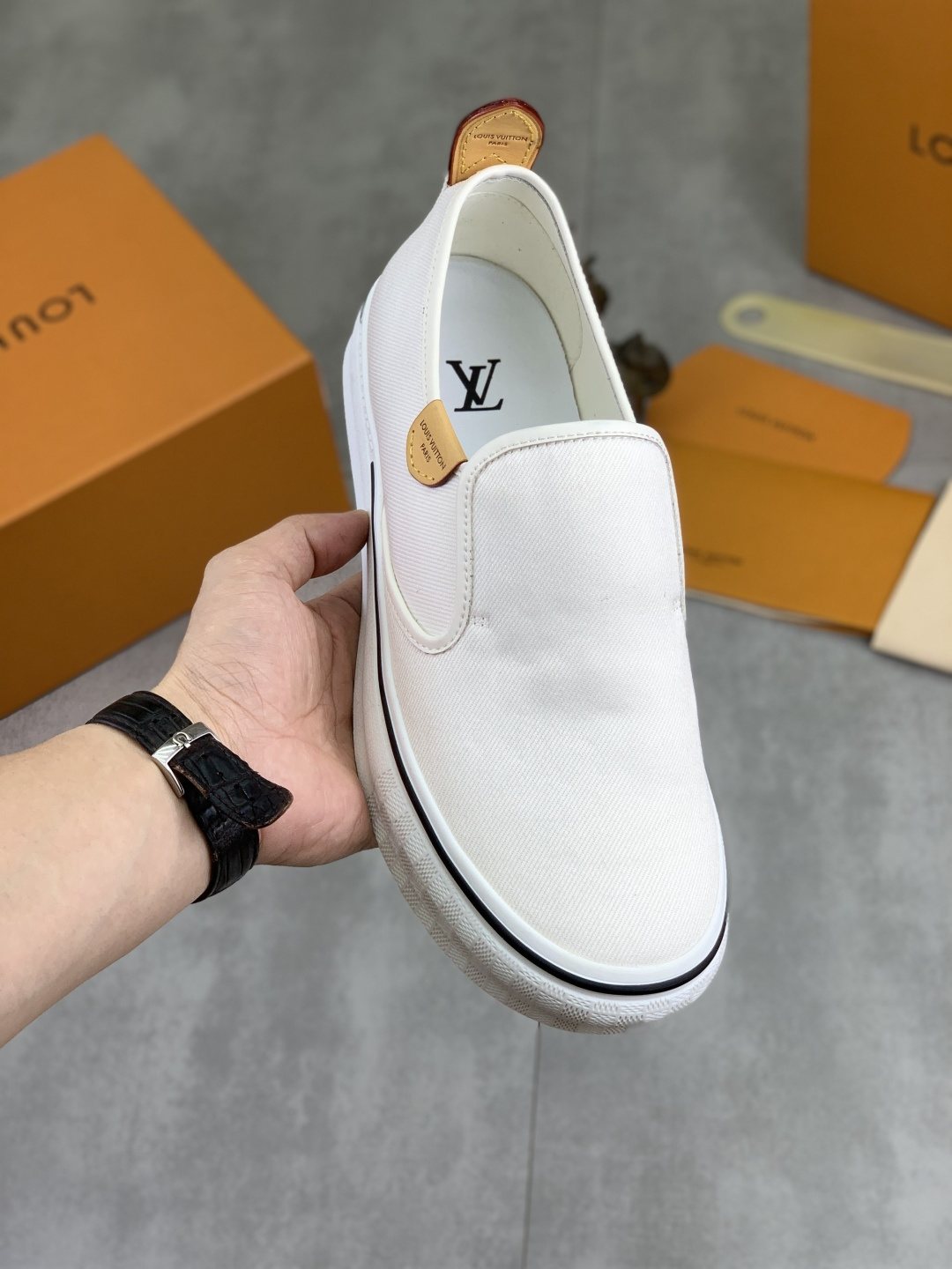 Louis Vuitton Elastic-Gore Slip-On Sneakers